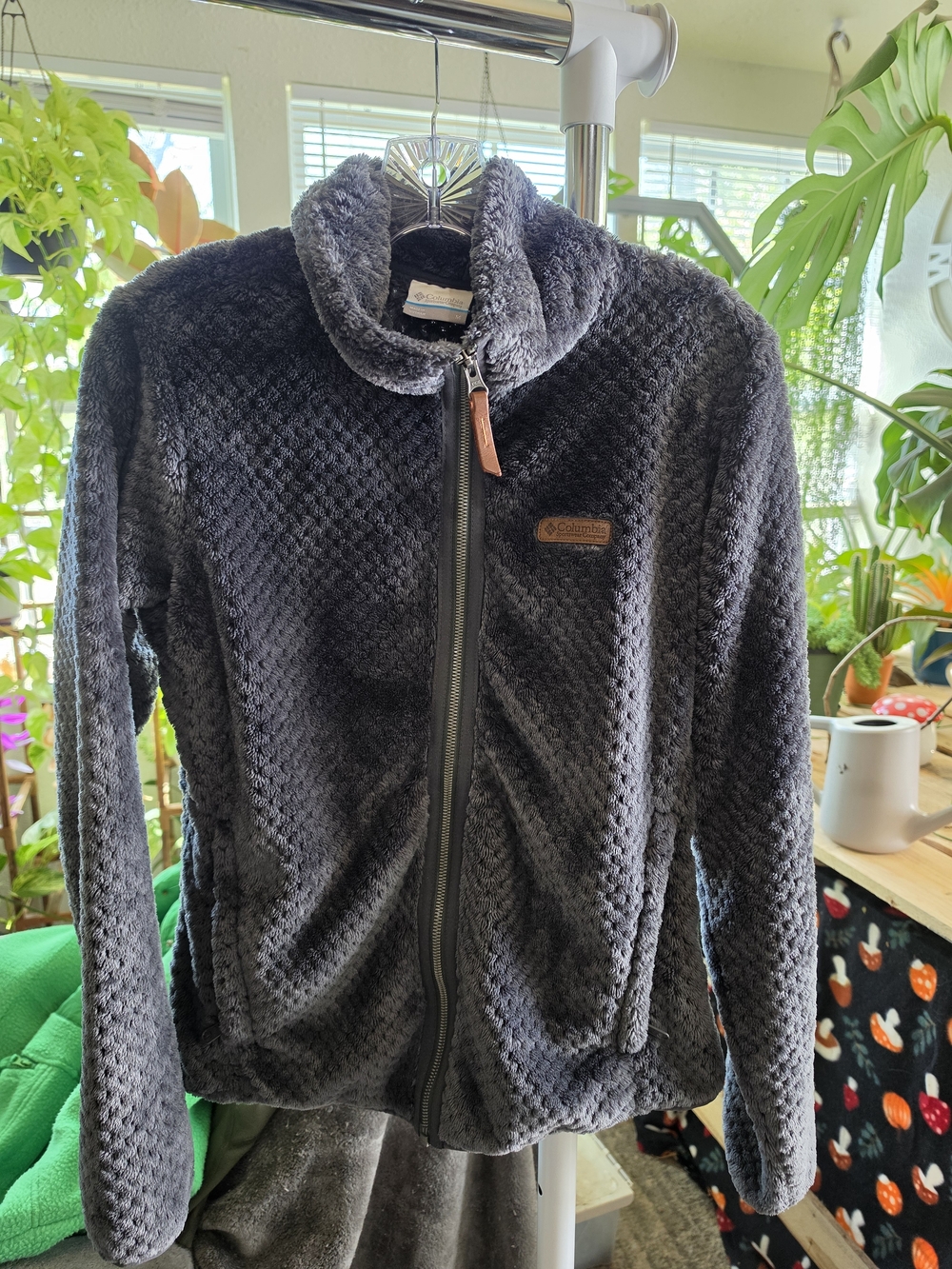 Columbia Women's Charcoal Plush Teddy Jacket